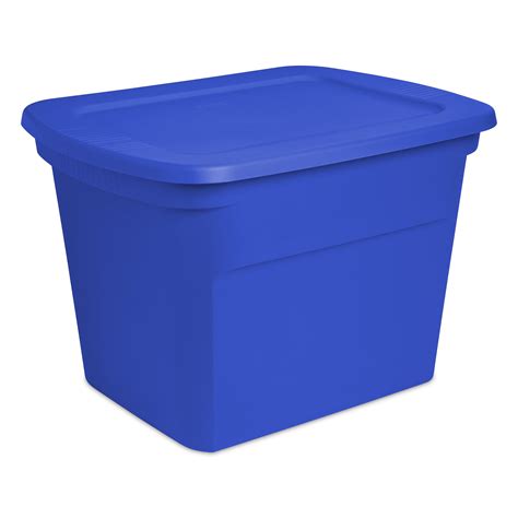 Sterilite 18 Gallon Tote Box Plastic, Washed Blue